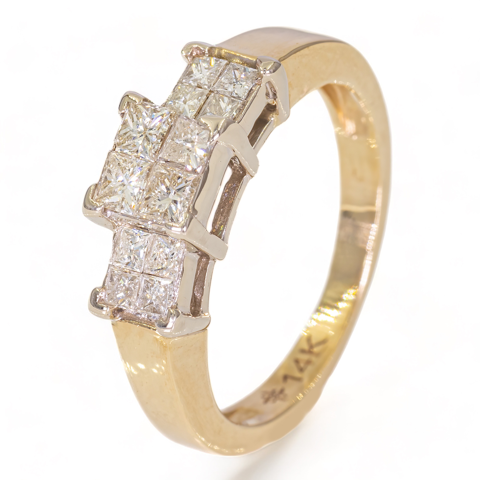 14K Gouden ring - 1.02CT Diamanten