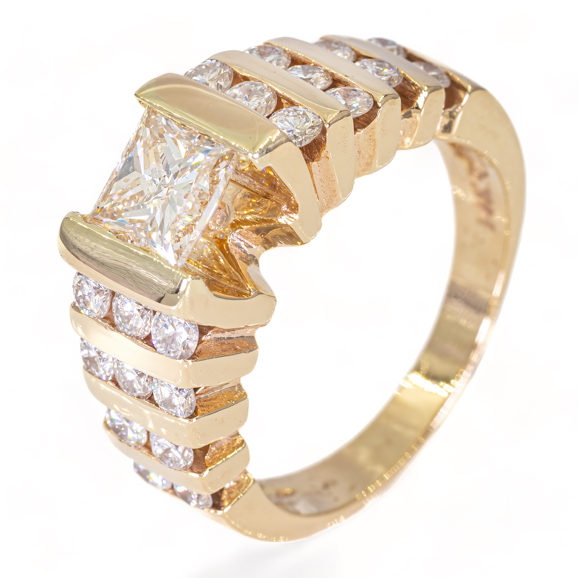 14K Gouden ring - 1,64CT Diamanten (0,84CT Solitair)