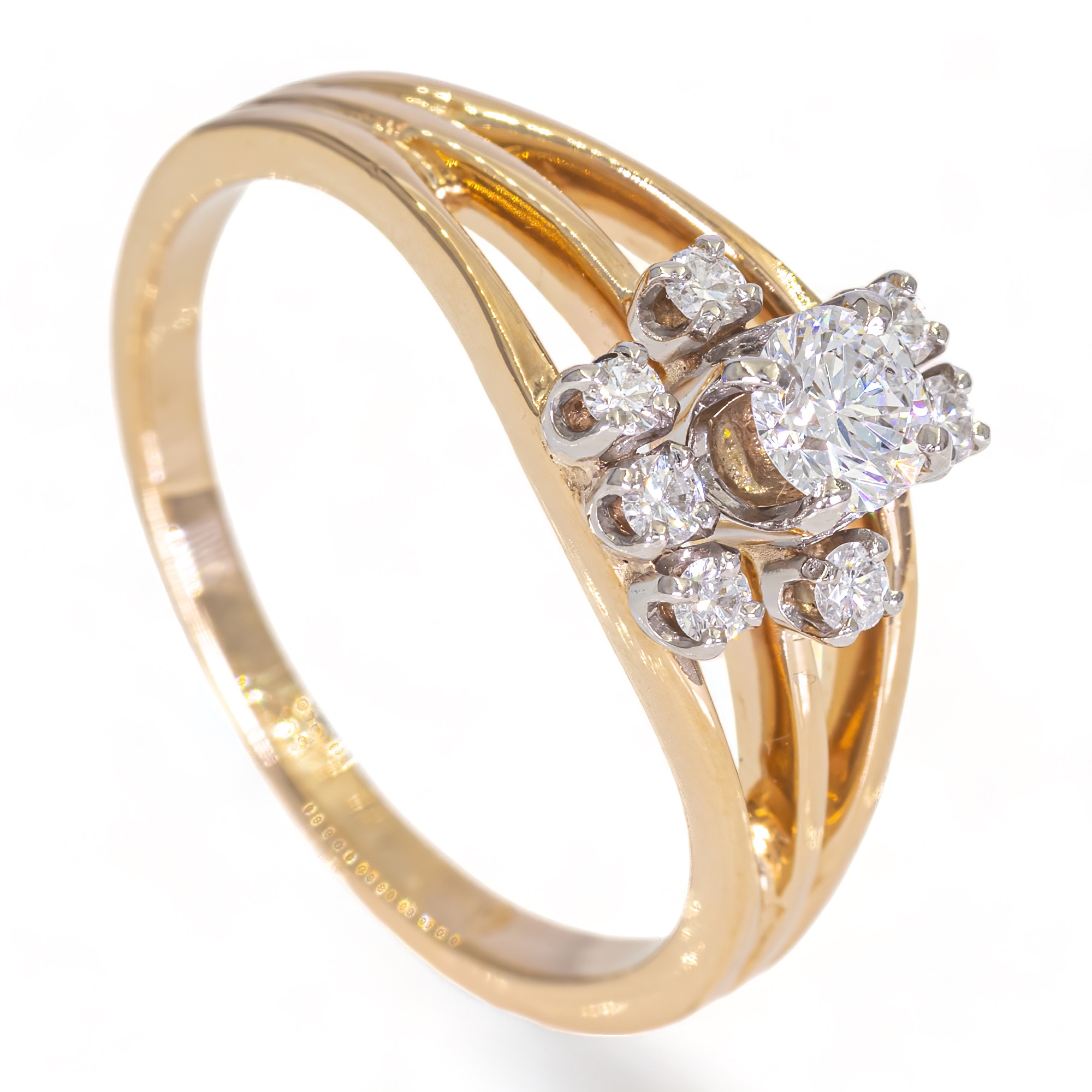 14K Gouden ring - 0,51CT Diamanten