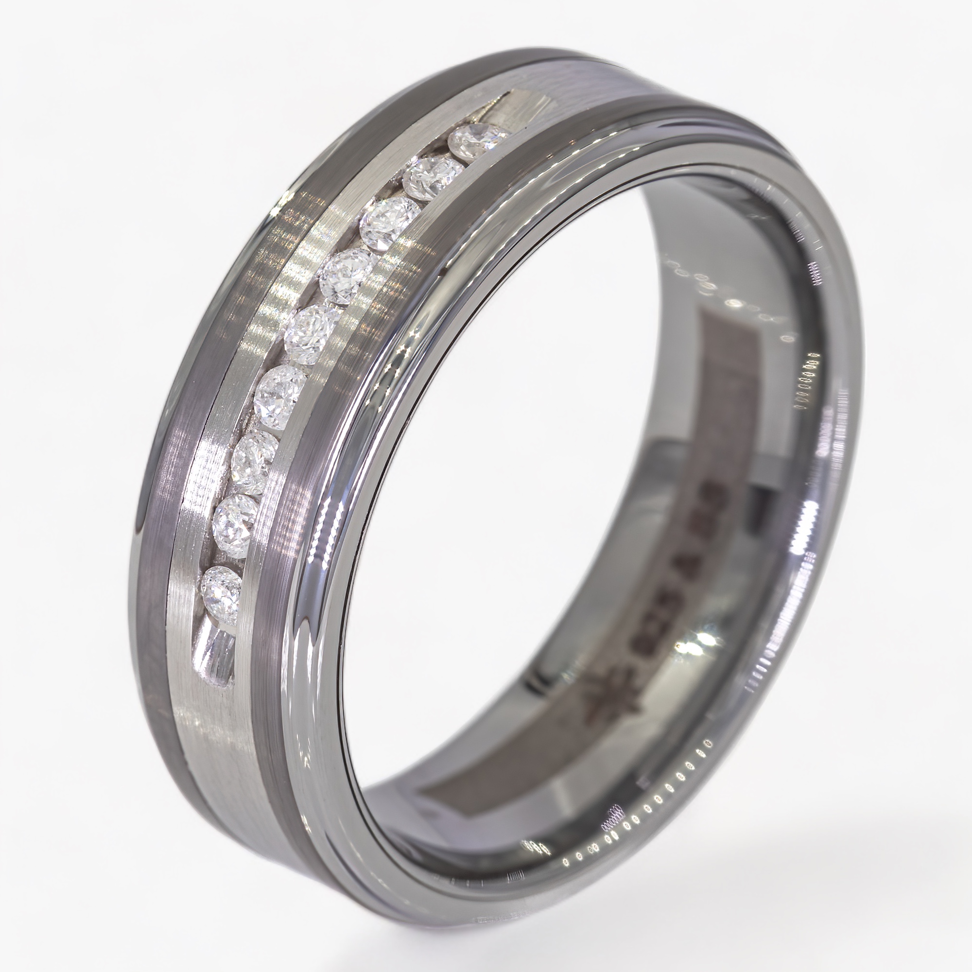 925 Zilver/Staal ring - 0,27CT Diamanten